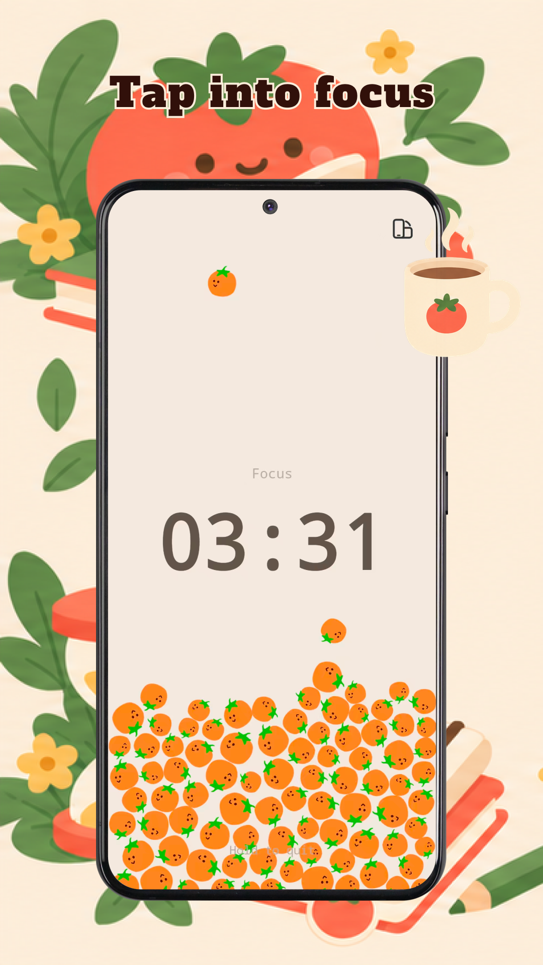 Pico phone preview — focus session running